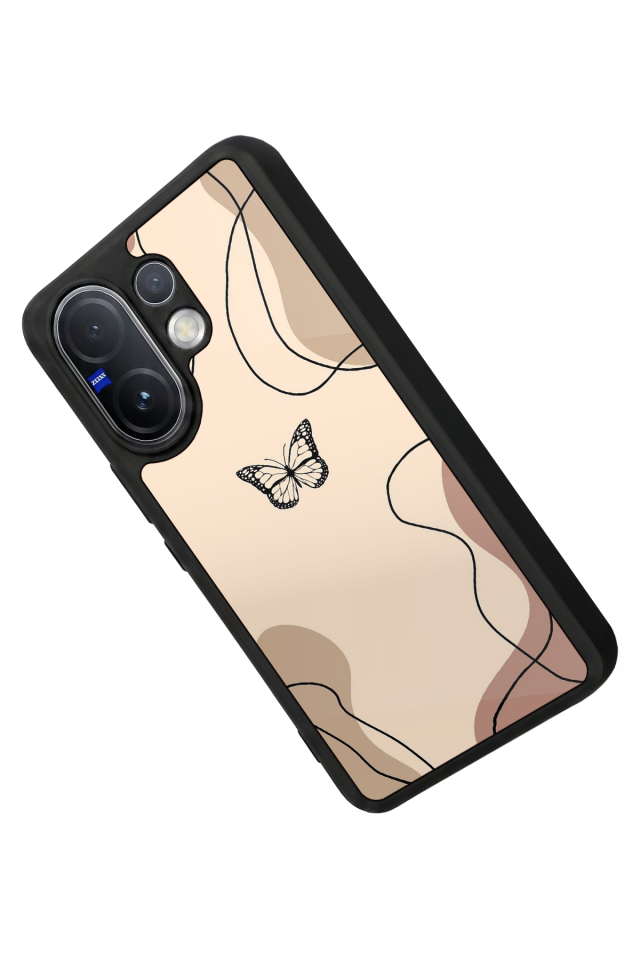 Vivo V60 Uyumlu Kelebek Tasarımlı Glossy Premium Kılıf