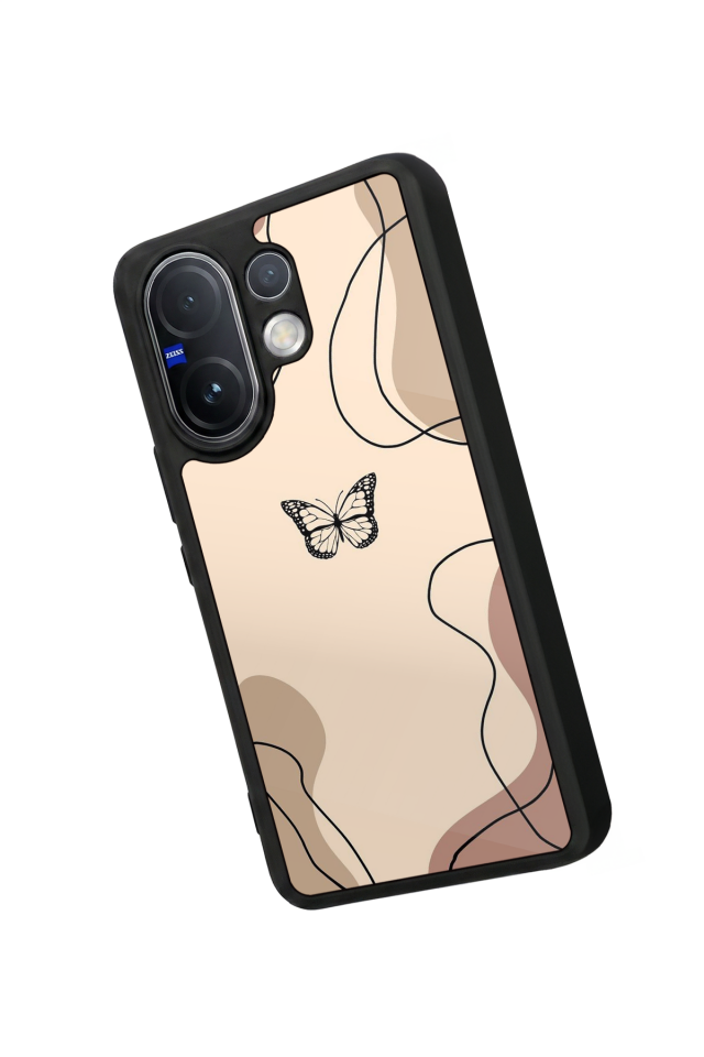 Vivo V60 Uyumlu Kelebek Tasarımlı Glossy Premium Kılıf