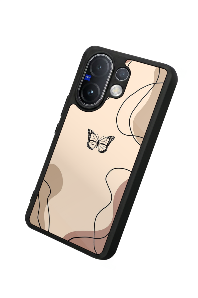 Vivo V60 Uyumlu Kelebek Tasarımlı Glossy Premium Kılıf