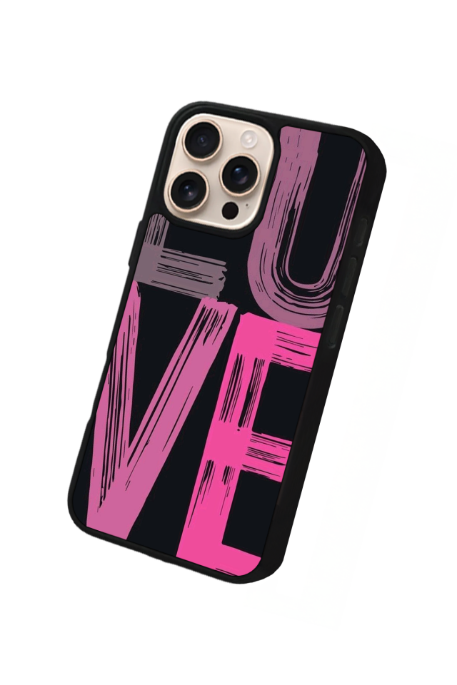 iPhone 16 Pro Uyumlu Love Tasarımlı Glossy Premium Kılıf