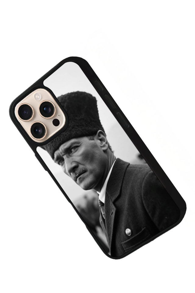iPhone 16 Pro Uyumlu Mustafa Kemal Ataturk Tasarımlı Glossy Premium Kılıf