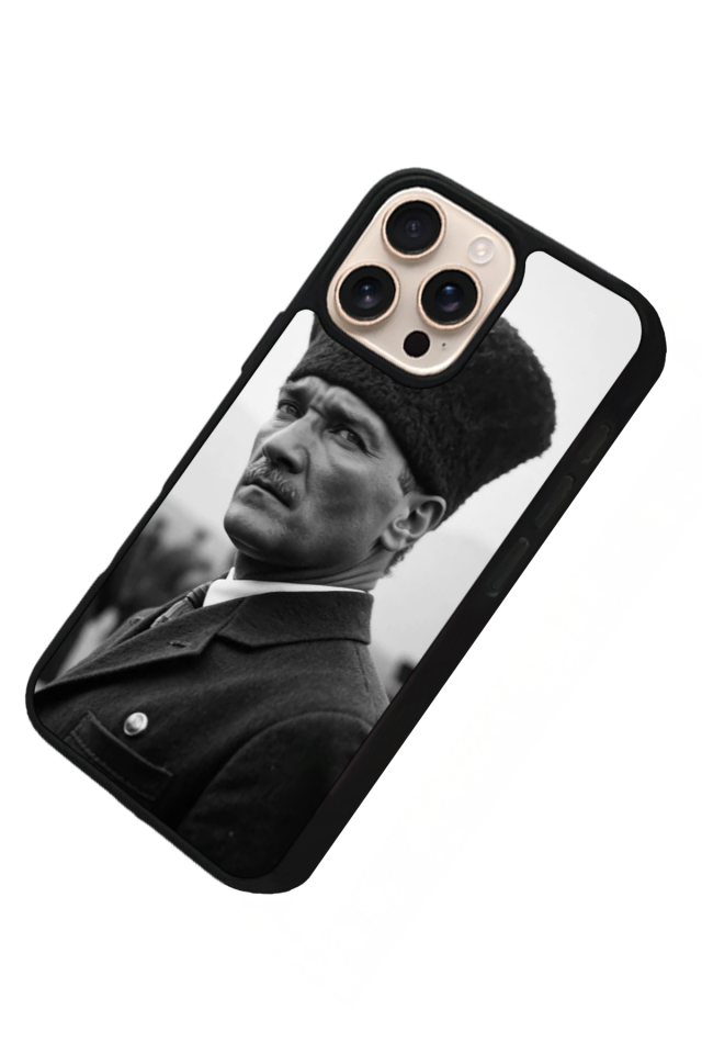 iPhone 16 Pro Uyumlu Mustafa Kemal Ataturk Tasarımlı Glossy Premium Kılıf