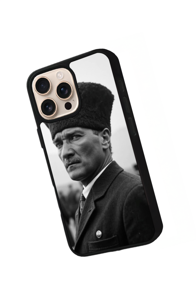 iPhone 16 Pro Uyumlu Mustafa Kemal Ataturk Tasarımlı Glossy Premium Kılıf