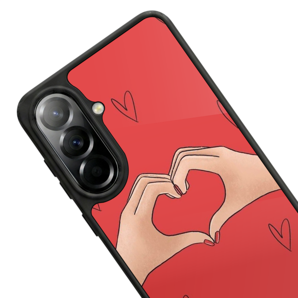 Samsung Galaxy A57 Uyumlu Kalp Love Tasarımlı Glossy Premium Kılıf