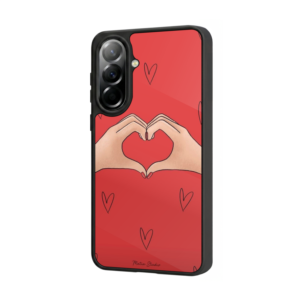 Samsung Galaxy A57 Uyumlu Kalp Love Tasarımlı Glossy Premium Kılıf