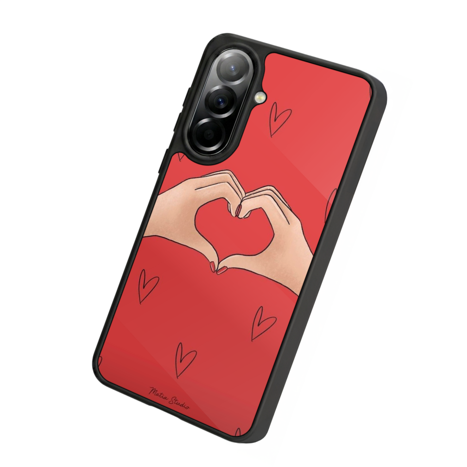 Samsung Galaxy A57 Uyumlu Kalp Love Tasarımlı Glossy Premium Kılıf