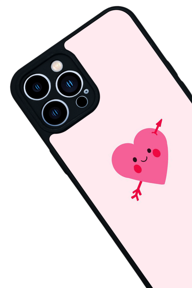 iPhone 12 Pro Max Uyumlu Kalp Love Tasarımlı Glossy Premium Kılıf
