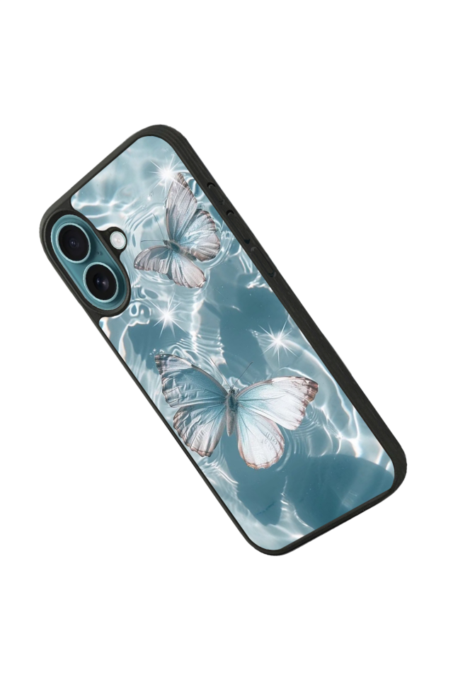 iPhone 16 Uyumlu Kelebek Tasarımlı Glossy Premium Kılıf