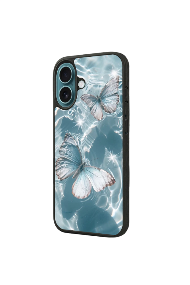 iPhone 16 Uyumlu Kelebek Tasarımlı Glossy Premium Kılıf