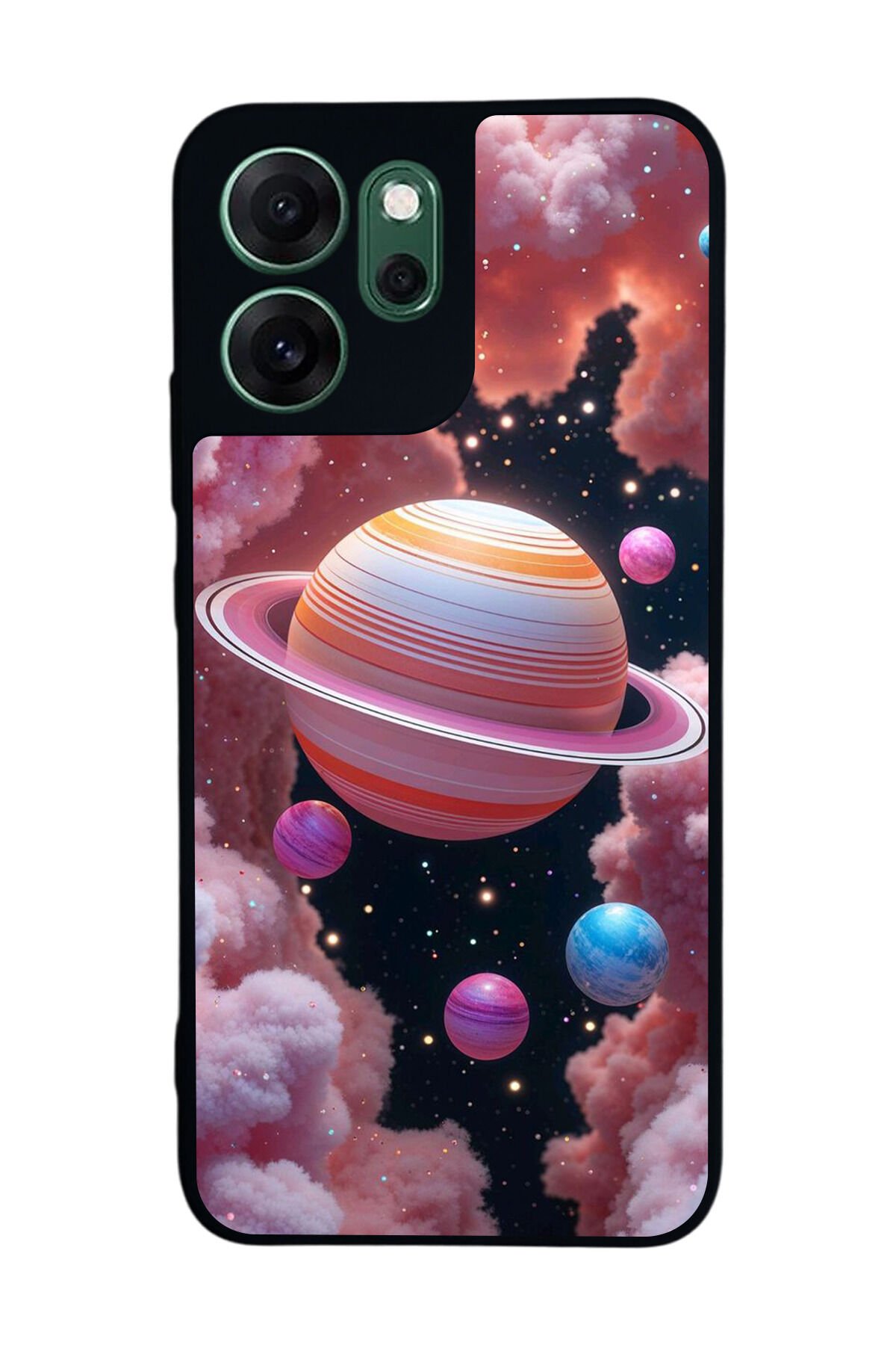 Oppo Reno 14F Uyumlu Uzay Tasarımlı Glossy Premium Kılıf