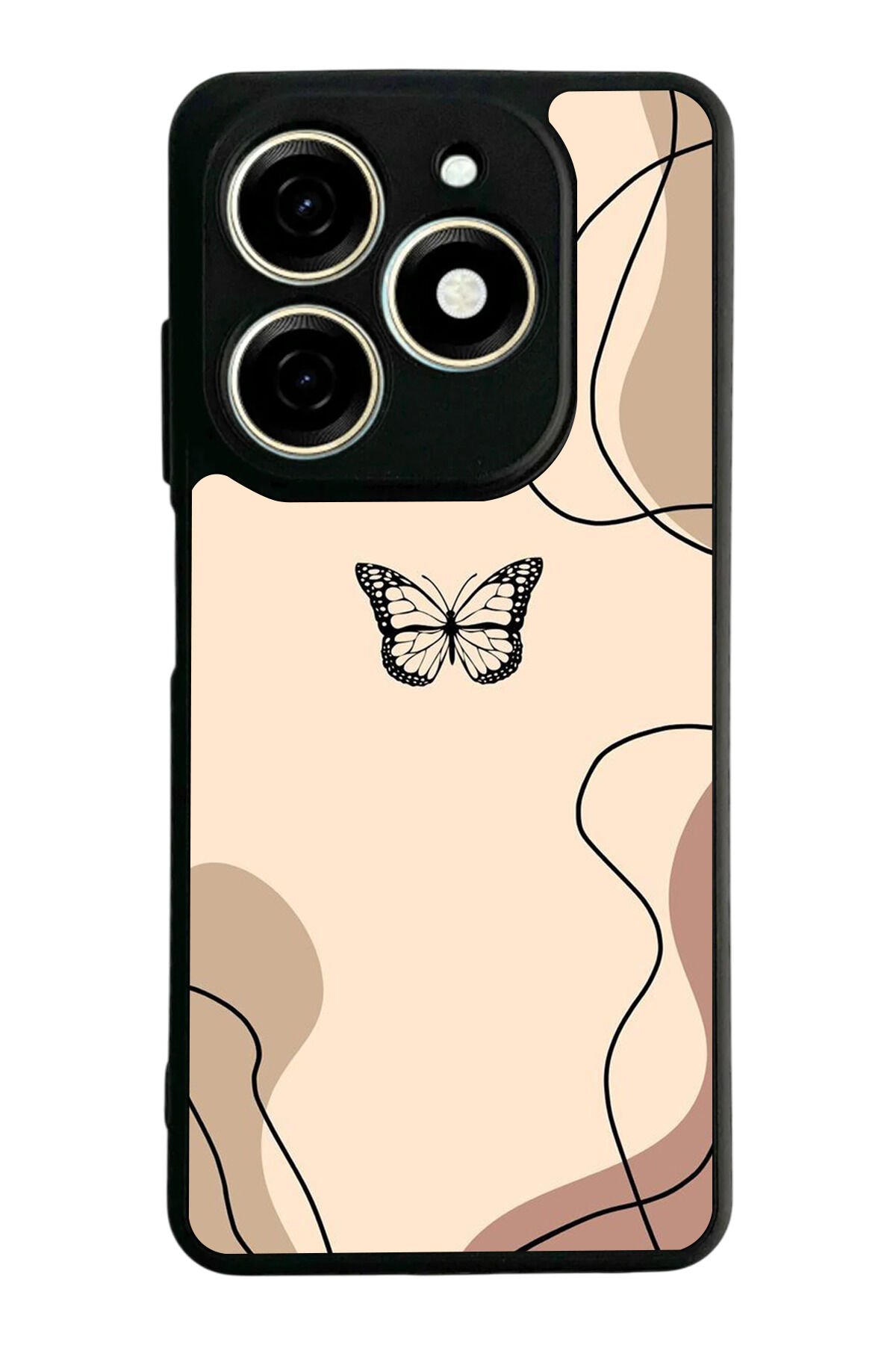 Infınıx Smart 8 Pro Uyumlu Kelebek Tasarımlı Glossy Premium Kılıf