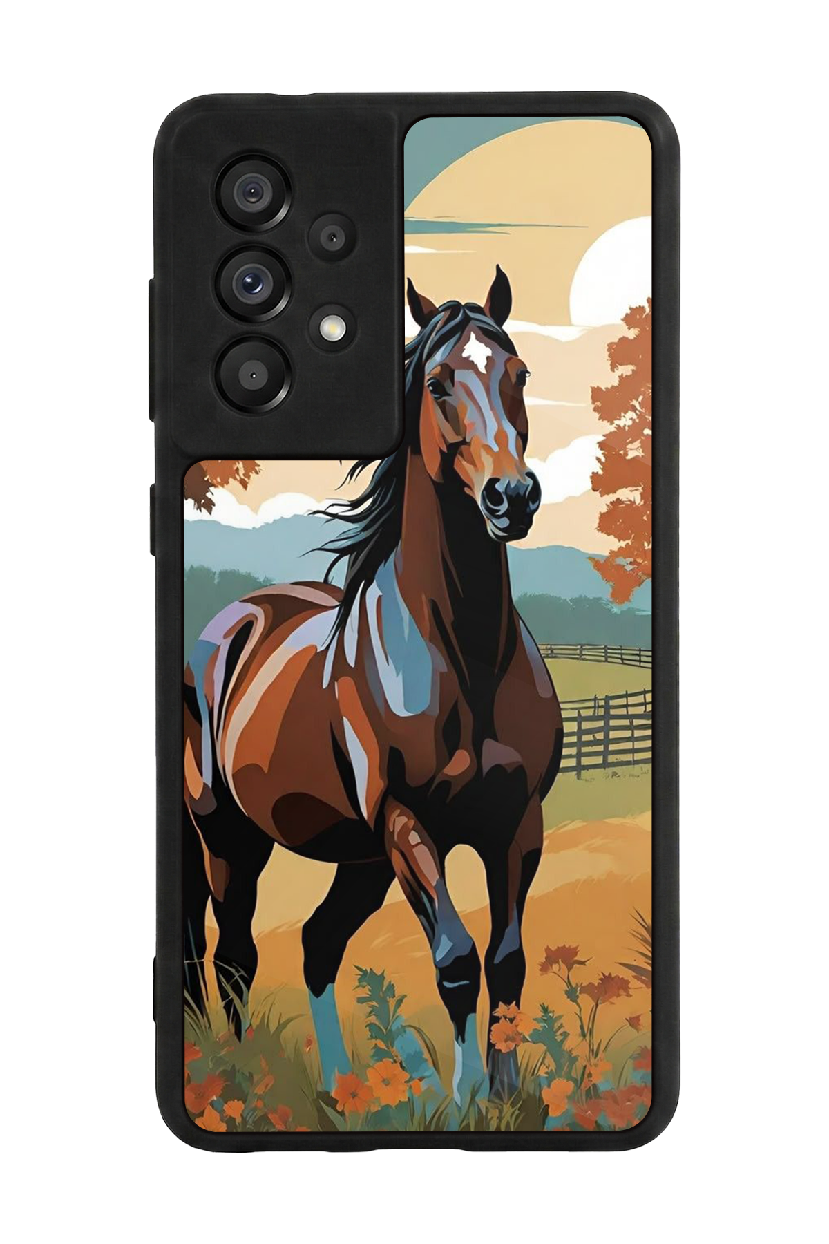 Samsung Galaxy A73 Uyumlu At Horse Tasarımlı Glossy Premium Kılıf