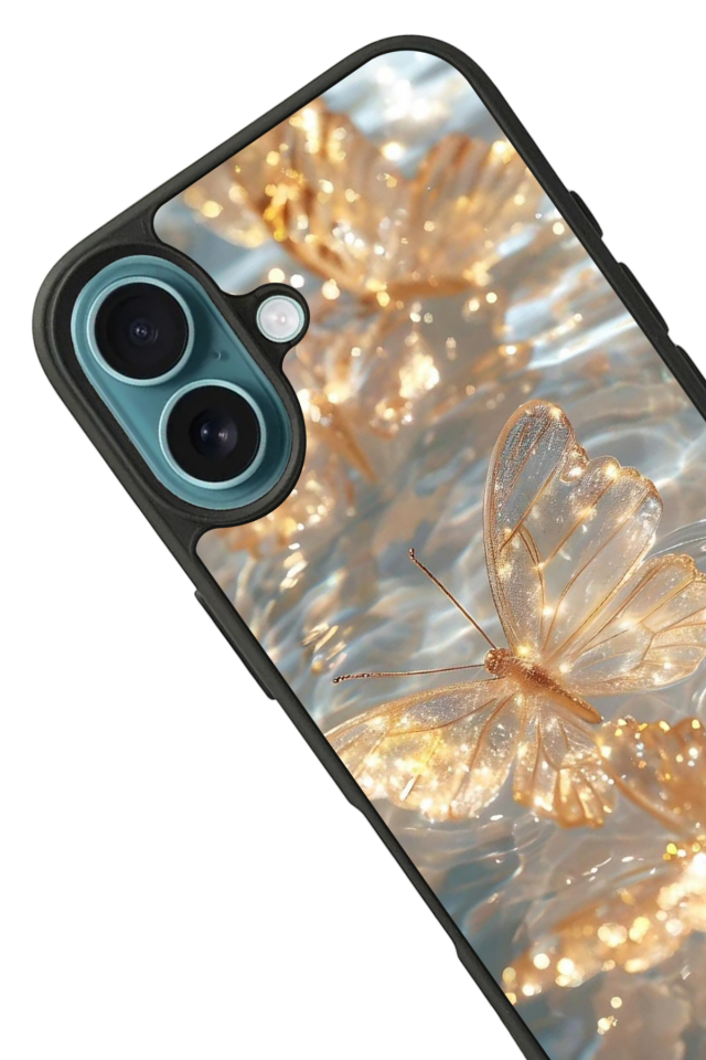 iPhone 16 Uyumlu Kelebek Tasarımlı Glossy Premium Kılıf