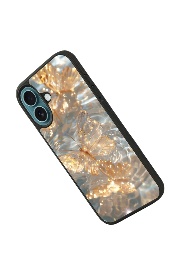 iPhone 16 Uyumlu Kelebek Tasarımlı Glossy Premium Kılıf