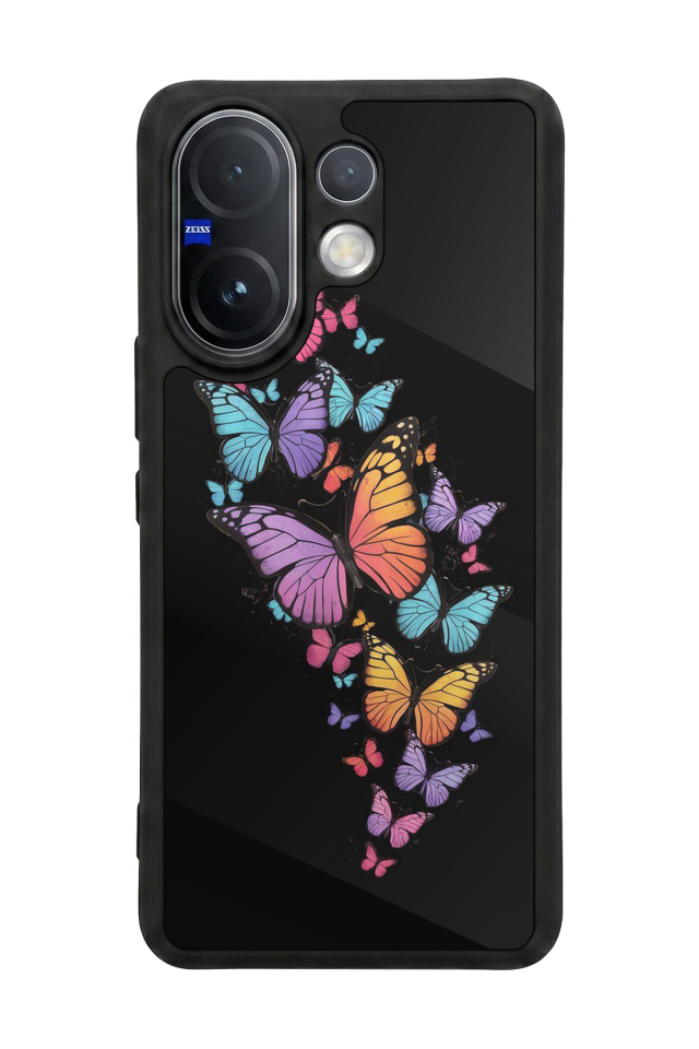 Vivo V60 Uyumlu Kelebek Tasarımlı Glossy Premium Kılıf