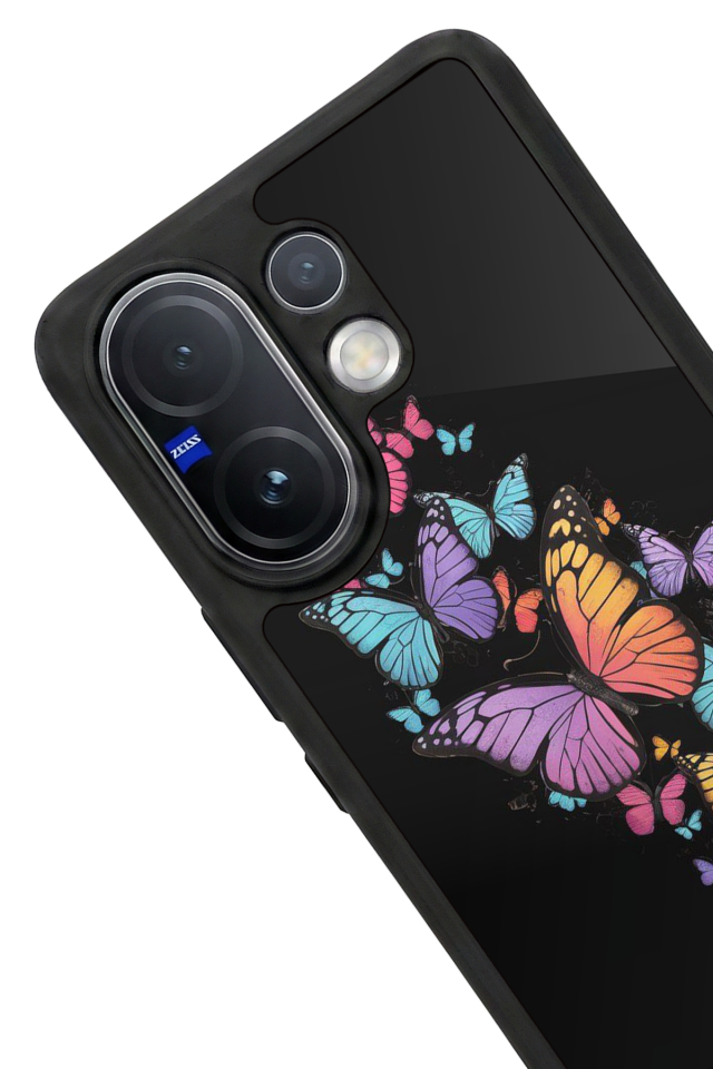Vivo V60 Uyumlu Kelebek Tasarımlı Glossy Premium Kılıf