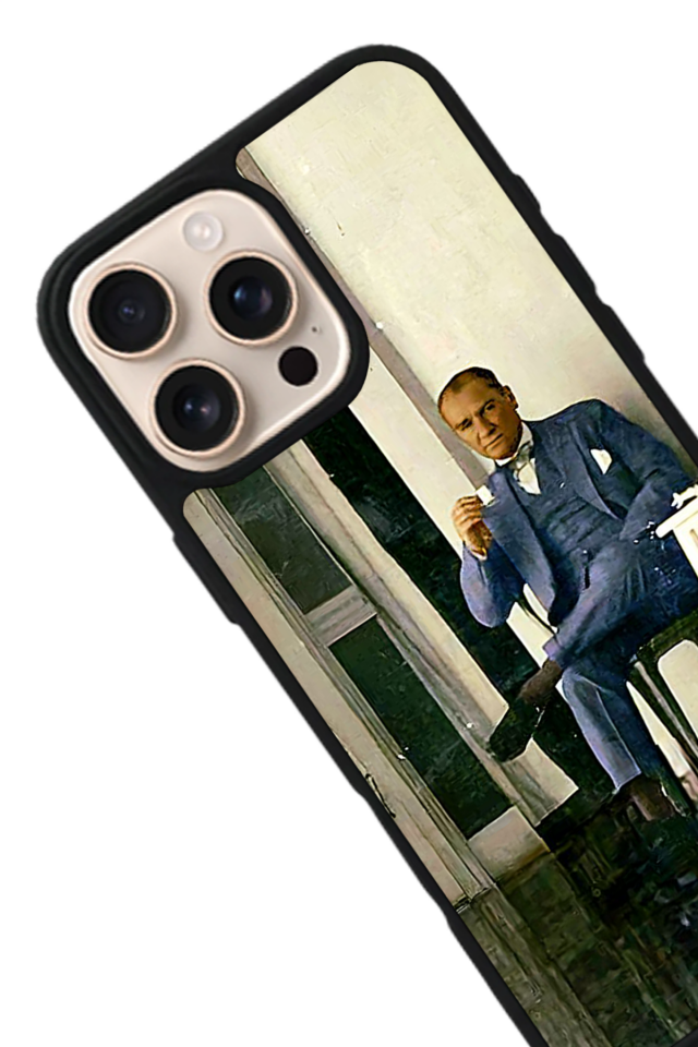 iPhone 16 Pro Uyumlu Mustafa Kemal Ataturk Tasarımlı Glossy Premium Kılıf