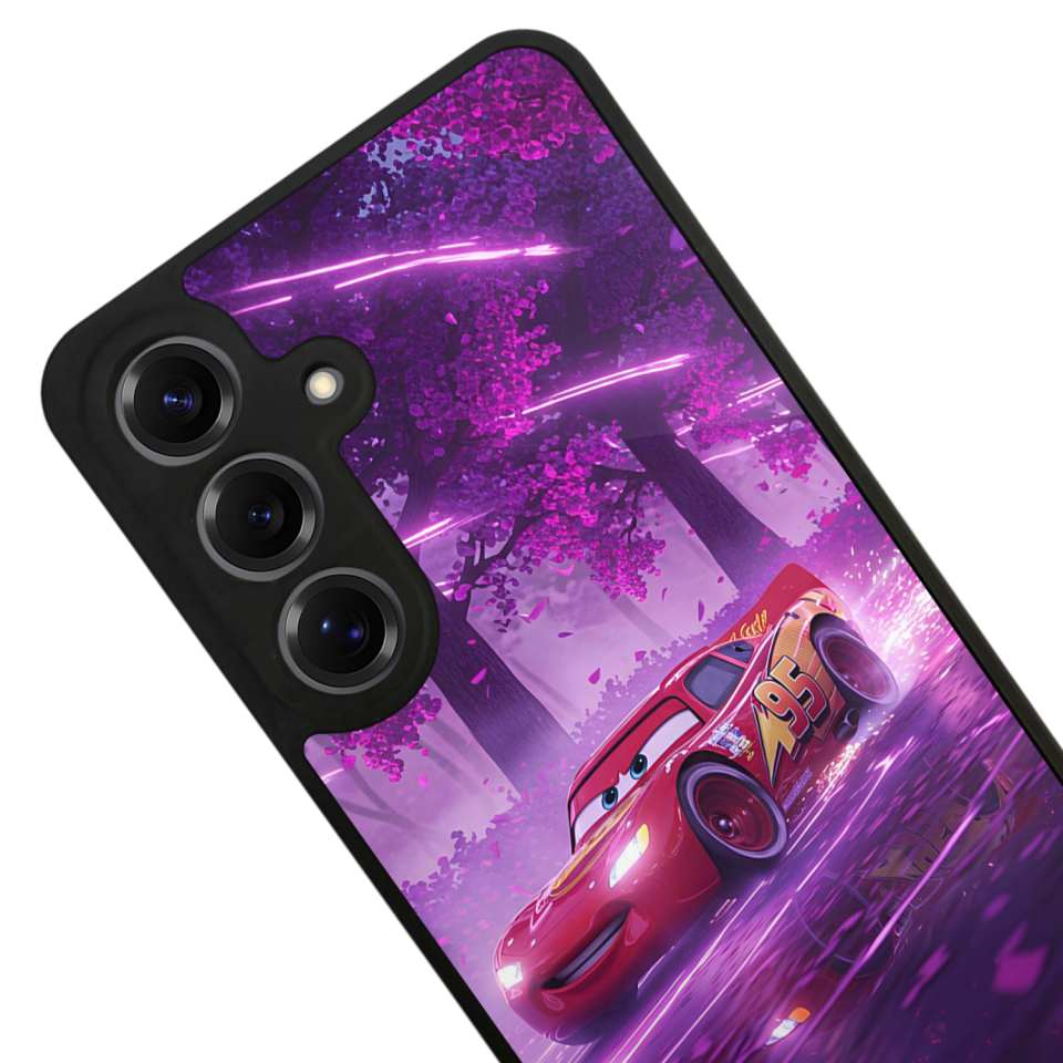 Samsung Galaxy S25 Uyumlu Şimsek McQueen Tasarımlı Glossy Premium Kılıf
