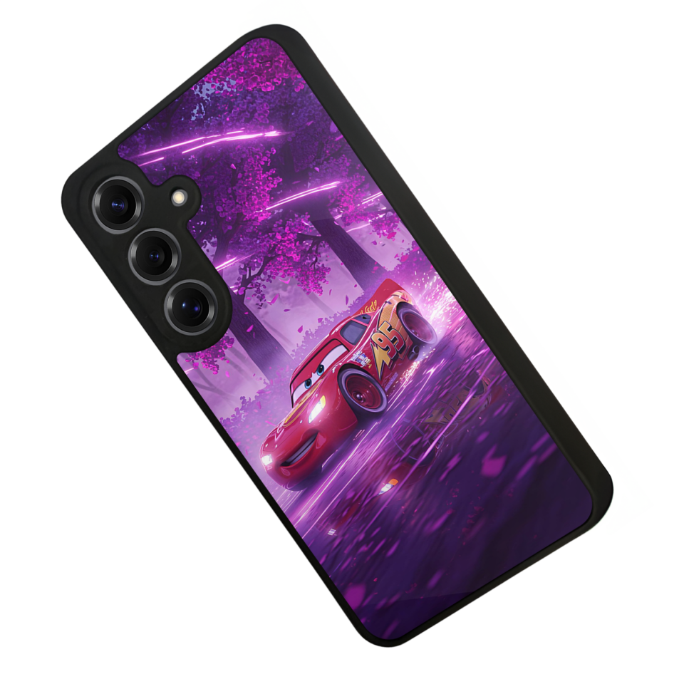 Samsung Galaxy S25 Uyumlu Şimsek McQueen Tasarımlı Glossy Premium Kılıf