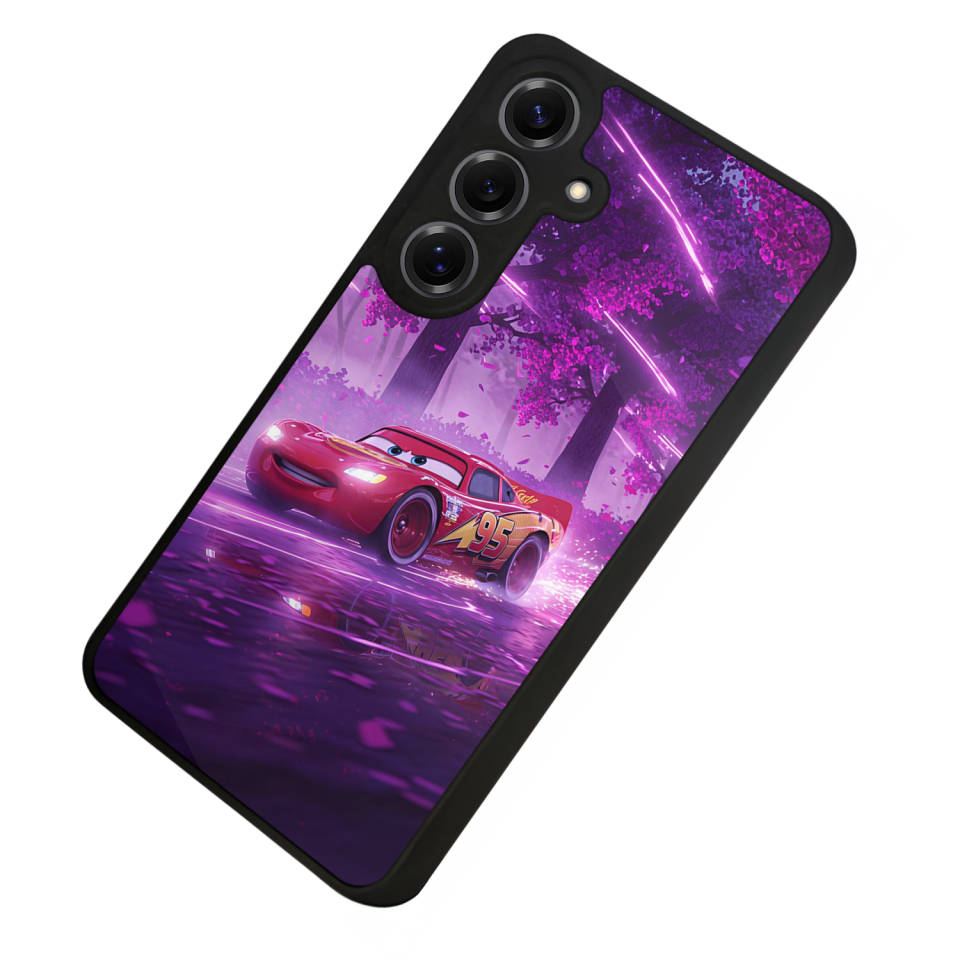 Samsung Galaxy S25 Uyumlu Şimsek McQueen Tasarımlı Glossy Premium Kılıf