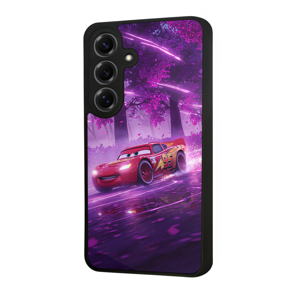 Samsung Galaxy S25 Uyumlu Şimsek McQueen Tasarımlı Glossy Premium Kılıf