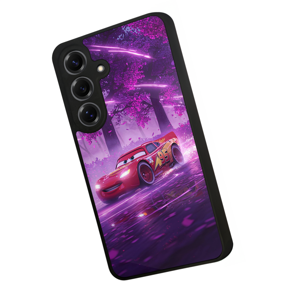 Samsung Galaxy S25 Uyumlu Şimsek McQueen Tasarımlı Glossy Premium Kılıf