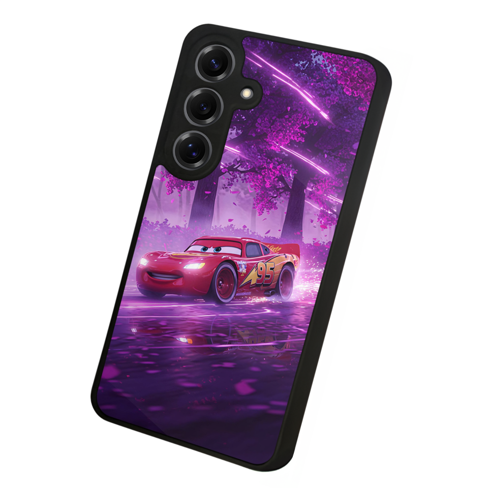 Samsung Galaxy S25 Uyumlu Şimsek McQueen Tasarımlı Glossy Premium Kılıf