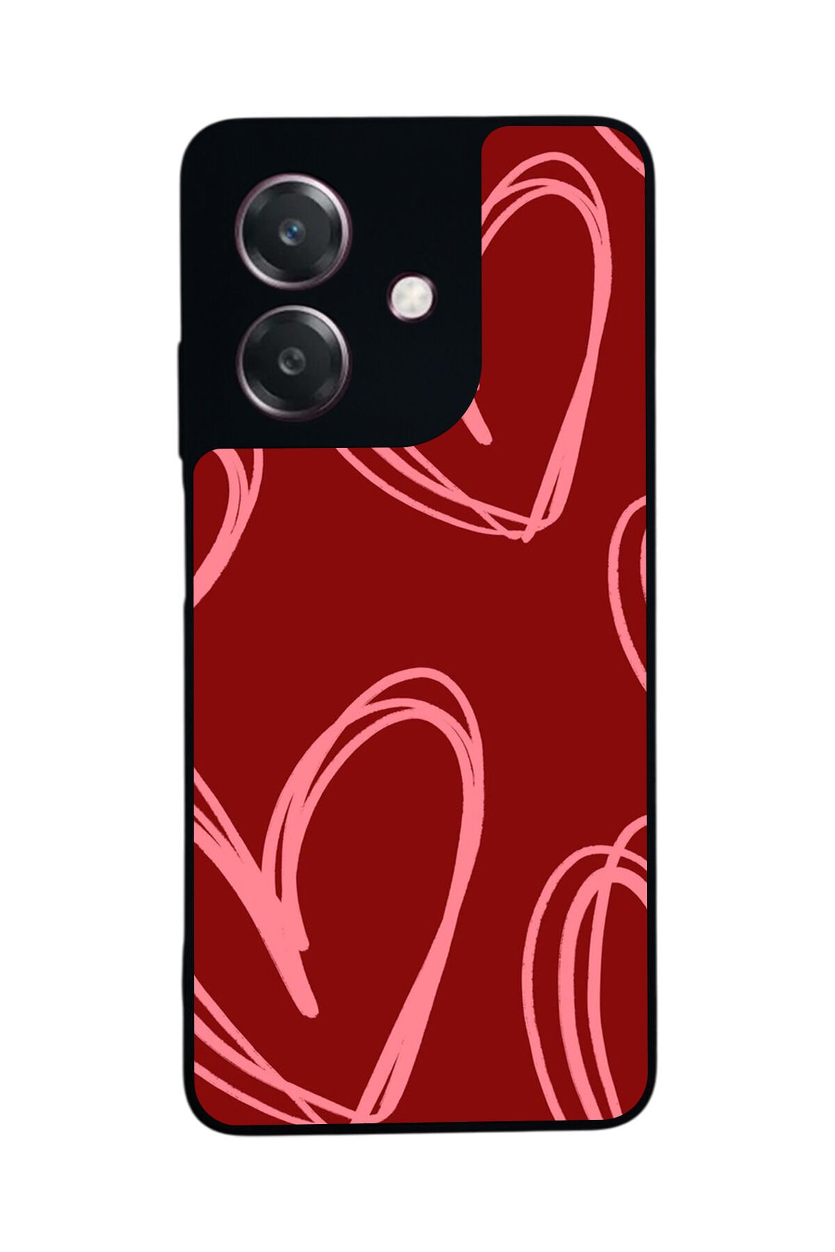 Oppo A3 5G Uyumlu Kalp Love Tasarımlı Glossy Premium Kılıf