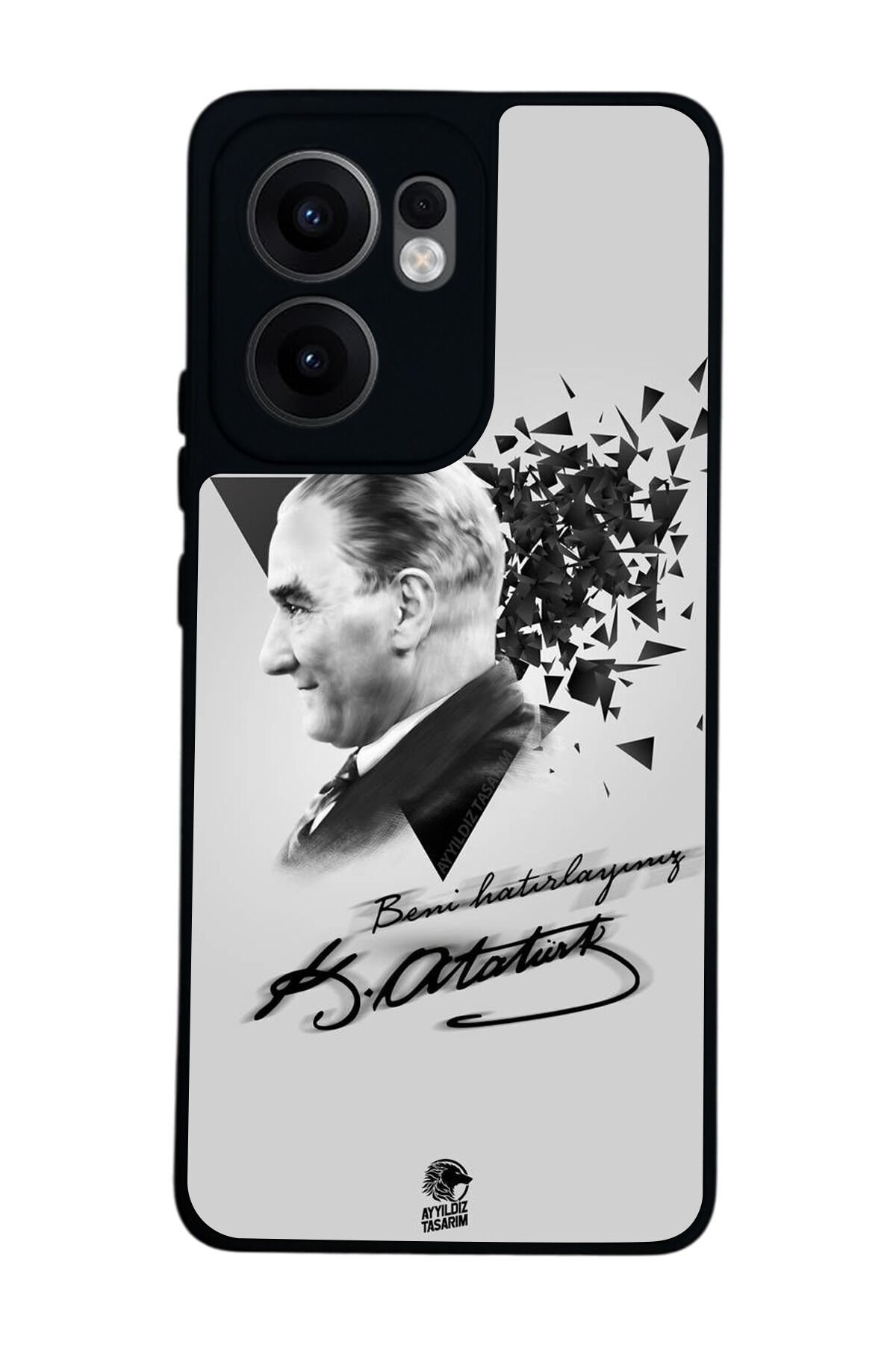 Oppo Reno 13F Uyumlu Mustafa Kemal Ataturk Tasarımlı Glossy Premium Kılıf