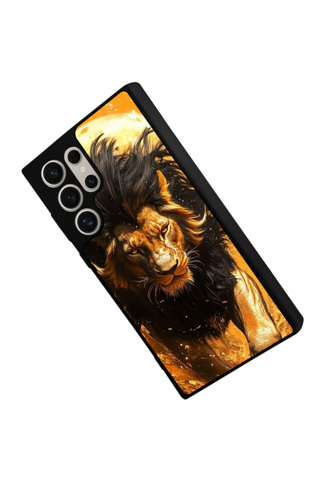 Samsung Galaxy S23 Ultra Uyumlu Aslan Tasarımlı Glossy Premium Kılıf
