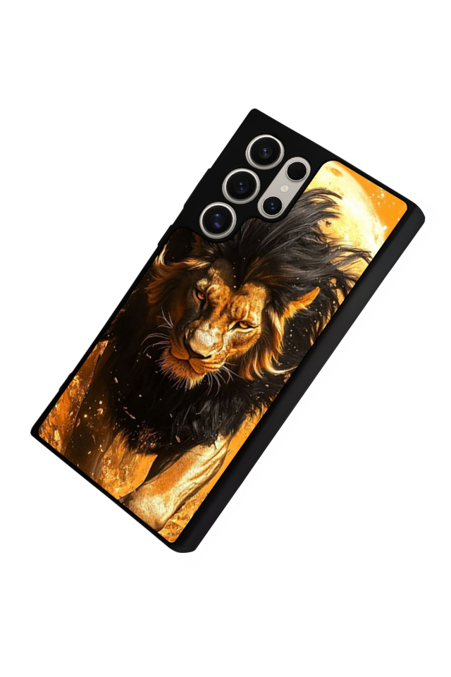 Samsung Galaxy S23 Ultra Uyumlu Aslan Tasarımlı Glossy Premium Kılıf