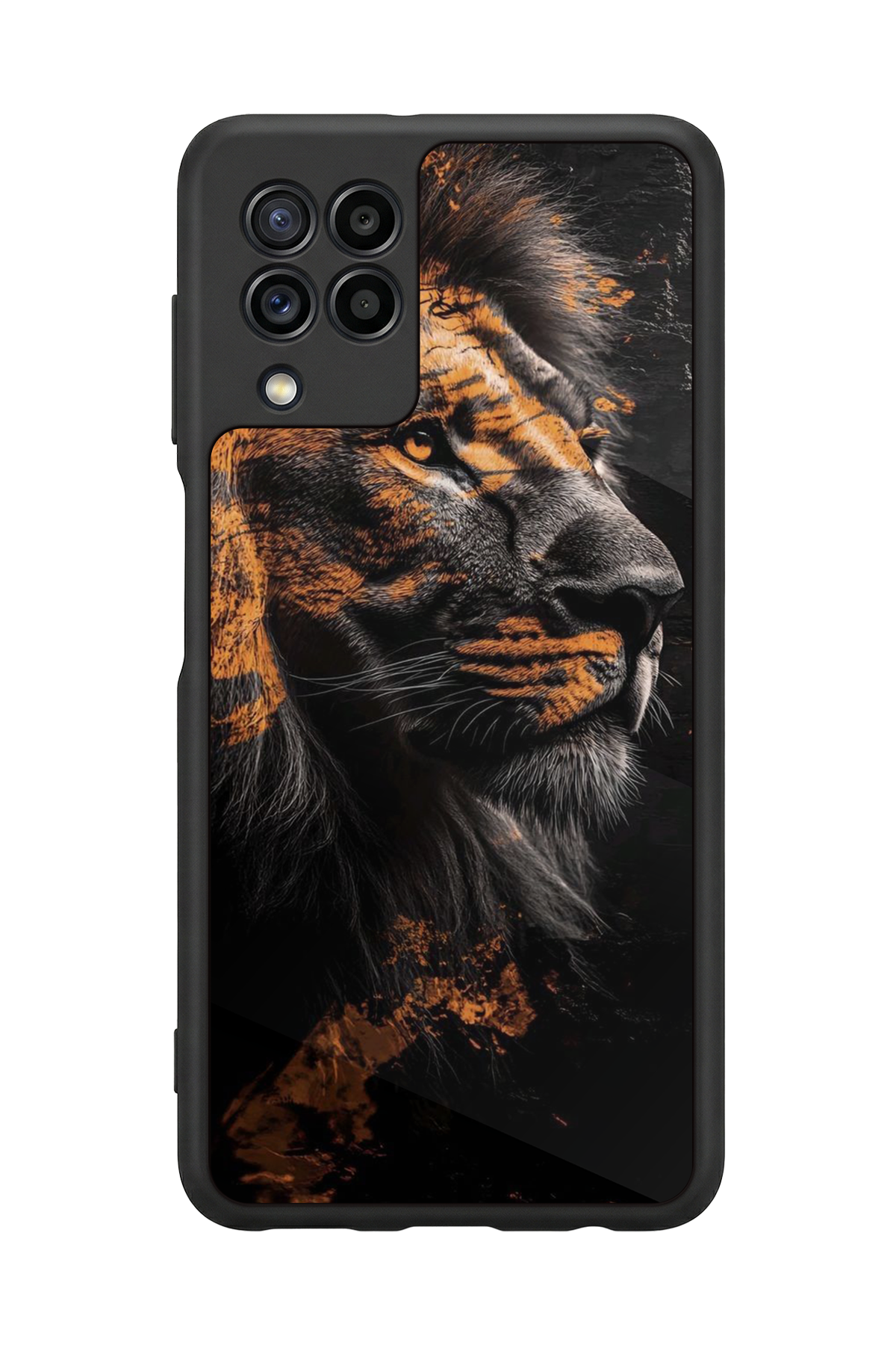 Samsung Galaxy M22 Uyumlu Aslan Tasarımlı Glossy Premium Kılıf