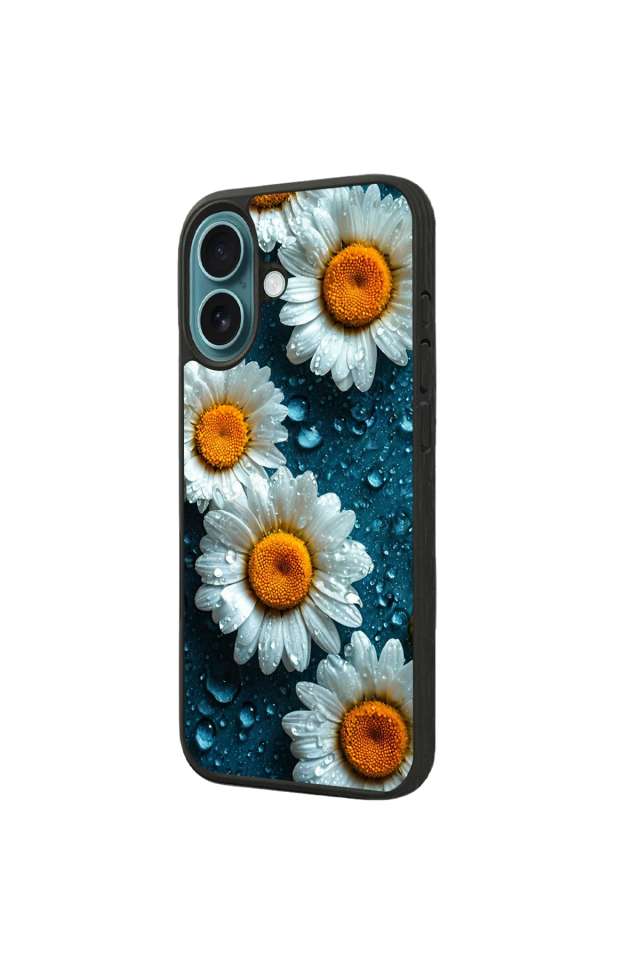 iPhone 16 Plus Uyumlu Cicek Tasarımlı Glossy Premium Kılıf