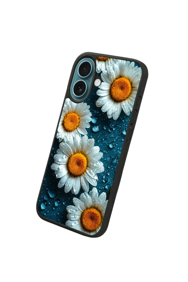 iPhone 16 Plus Uyumlu Cicek Tasarımlı Glossy Premium Kılıf