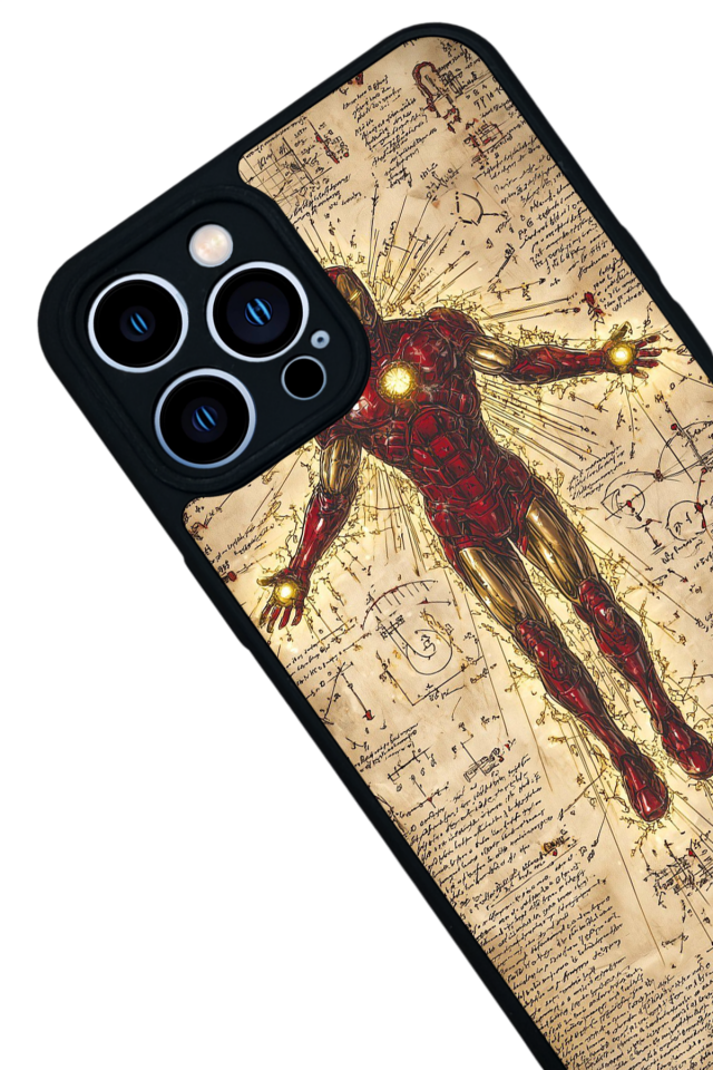 iPhone 13 Pro Max Uyumlu  Iron Man ( Demir Adam ) Tasarımlı Glossy Premium Kılıf