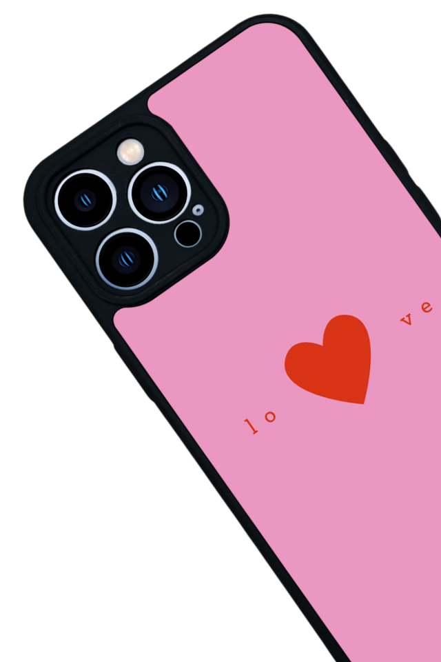 iPhone 12 Pro Max Uyumlu Kalp Love Tasarımlı Glossy Premium Kılıf