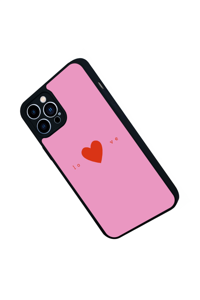 iPhone 12 Pro Max Uyumlu Kalp Love Tasarımlı Glossy Premium Kılıf
