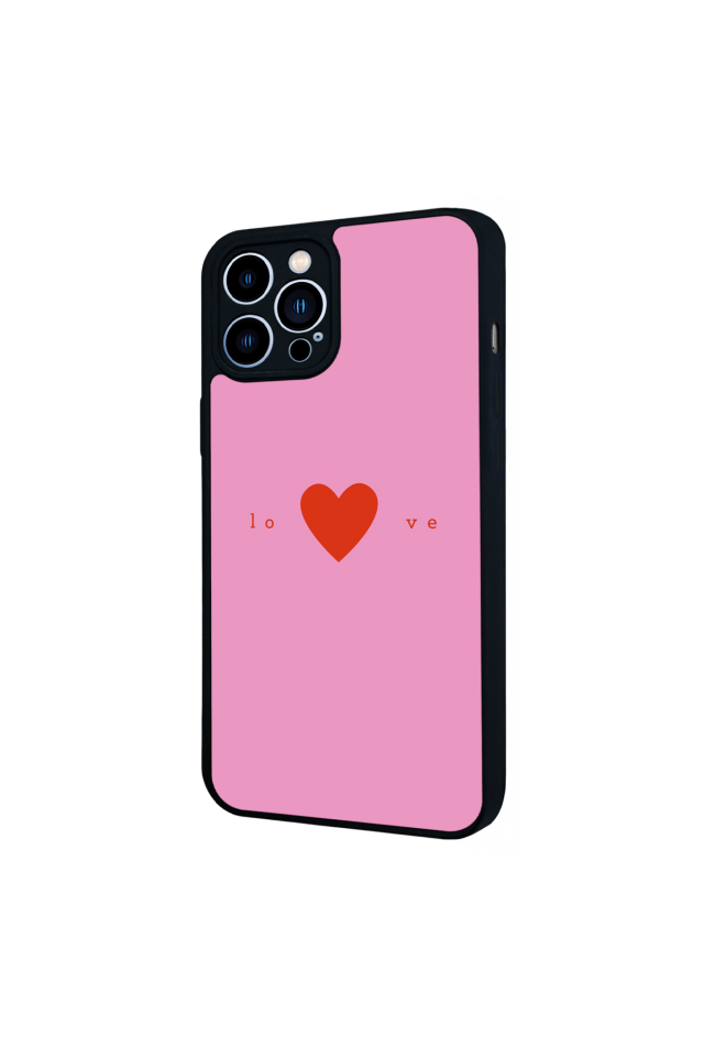 iPhone 12 Pro Max Uyumlu Kalp Love Tasarımlı Glossy Premium Kılıf