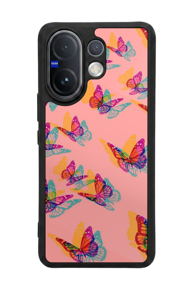 Vivo V60 Uyumlu Kelebek Tasarımlı Glossy Premium Kılıf