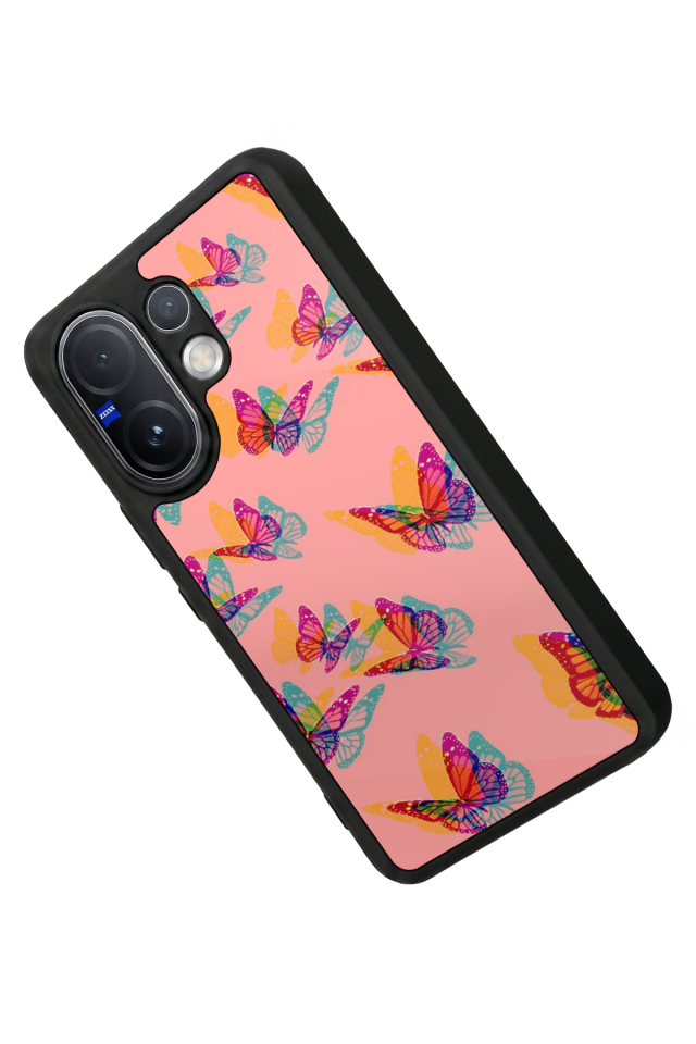 Vivo V60 Uyumlu Kelebek Tasarımlı Glossy Premium Kılıf