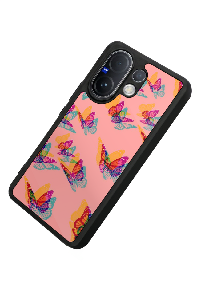 Vivo V60 Uyumlu Kelebek Tasarımlı Glossy Premium Kılıf