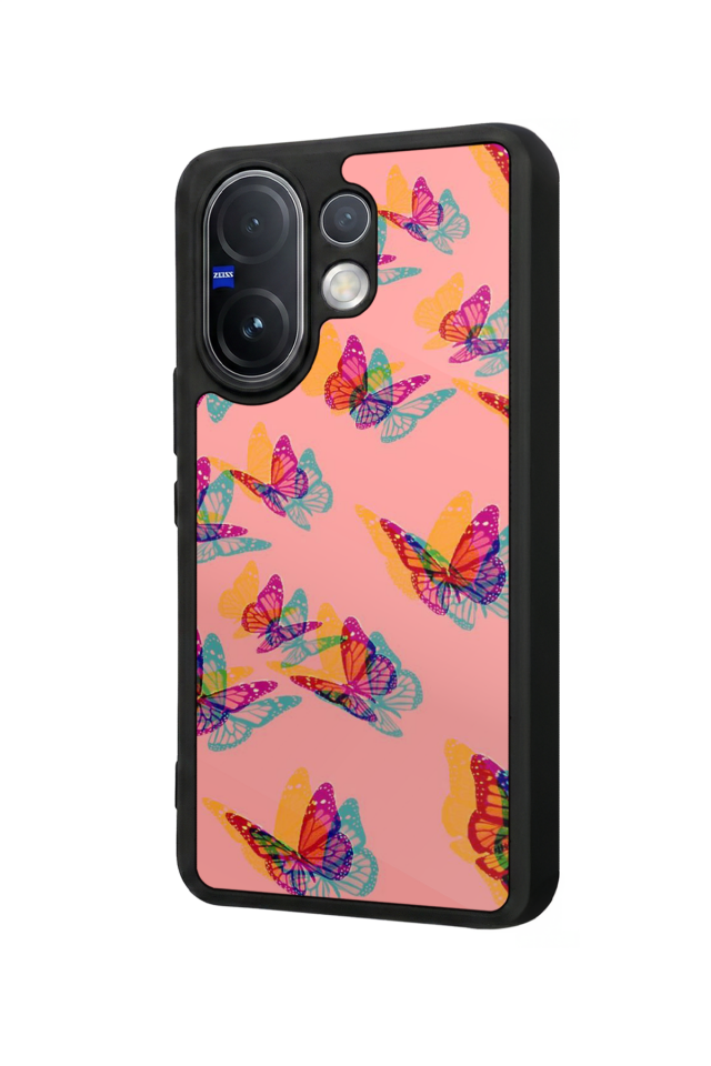 Vivo V60 Uyumlu Kelebek Tasarımlı Glossy Premium Kılıf