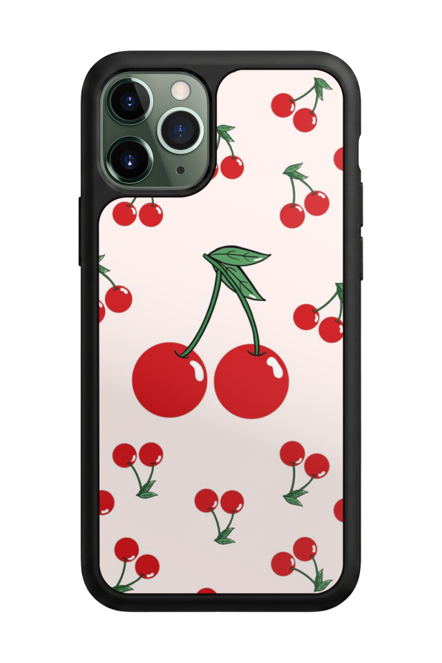 iPhone 11 Pro Max Uyumlu Kiraz Tasarımlı Glossy Premium Kılıf