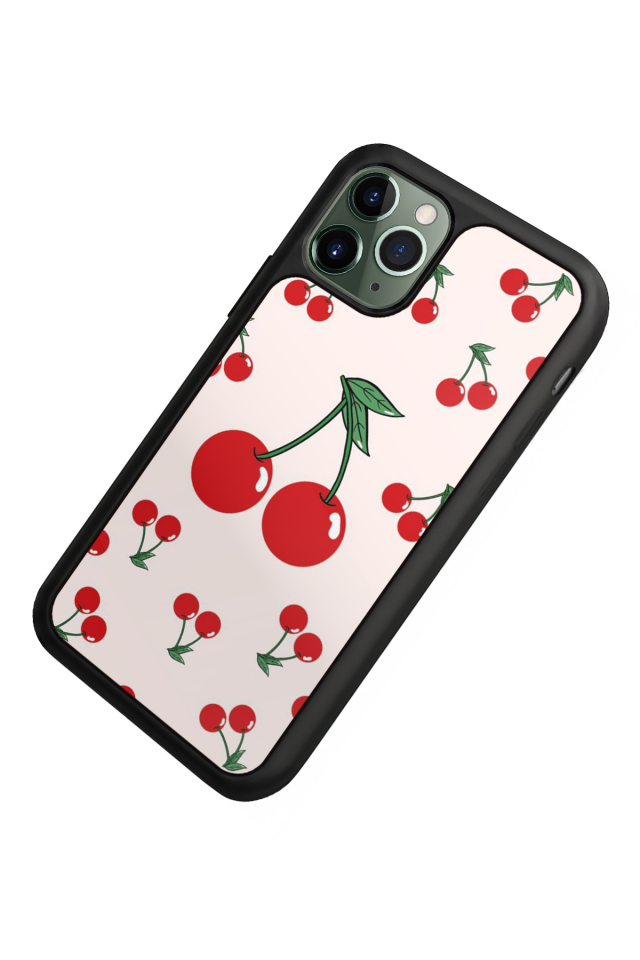 iPhone 11 Pro Max Uyumlu Kiraz Tasarımlı Glossy Premium Kılıf