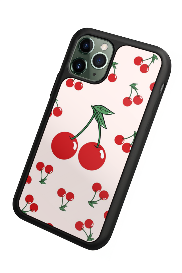 iPhone 11 Pro Max Uyumlu Kiraz Tasarımlı Glossy Premium Kılıf