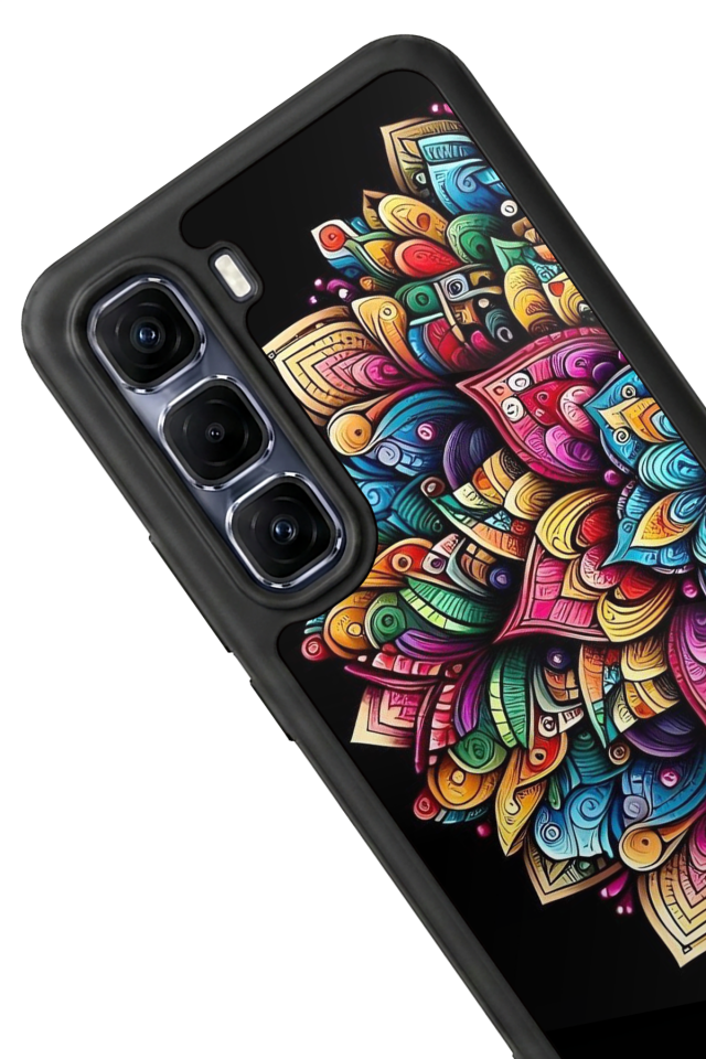 Infinix Hot 60 Pro Plus Uyumlu Mandala Tasarımlı Glossy Premium Kılıf