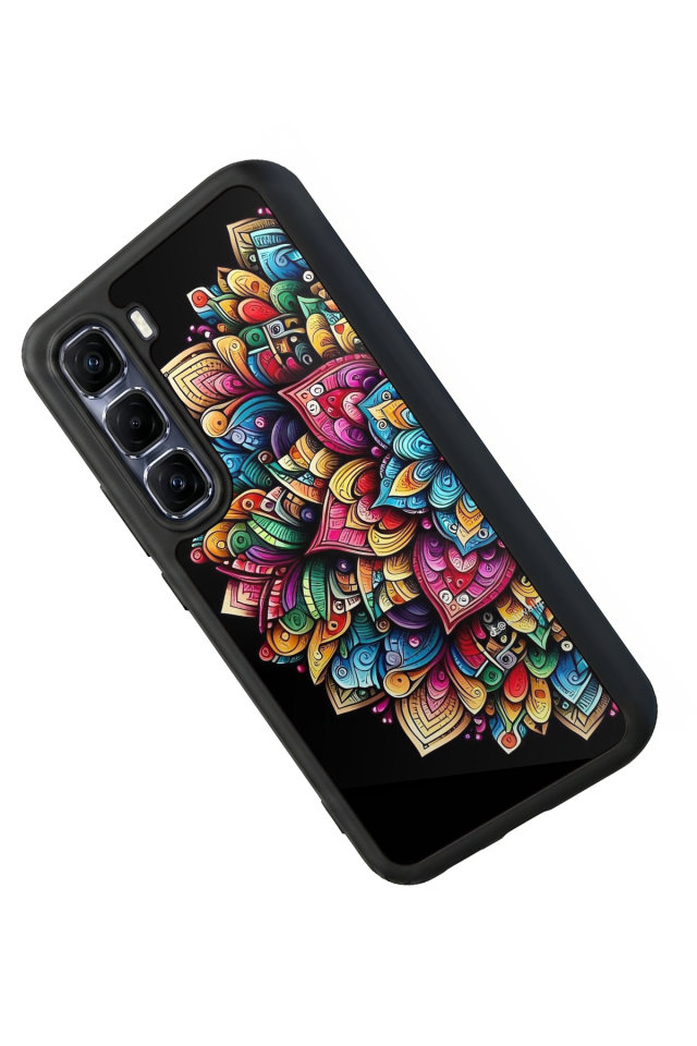 Infinix Hot 60 Pro Plus Uyumlu Mandala Tasarımlı Glossy Premium Kılıf