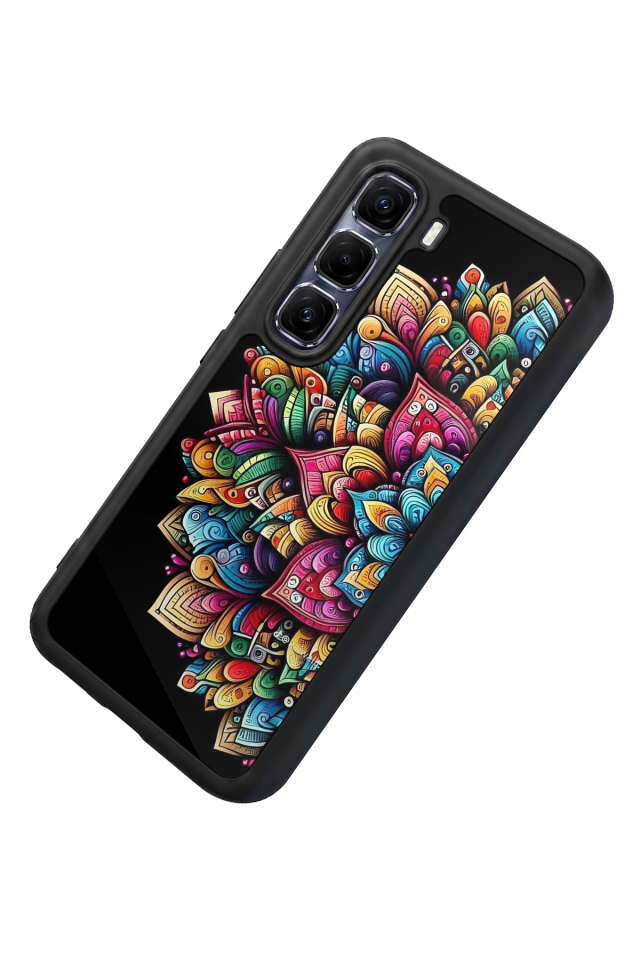 Infinix Hot 60 Pro Plus Uyumlu Mandala Tasarımlı Glossy Premium Kılıf