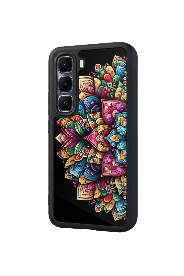Infinix Hot 60 Pro Plus Uyumlu Mandala Tasarımlı Glossy Premium Kılıf
