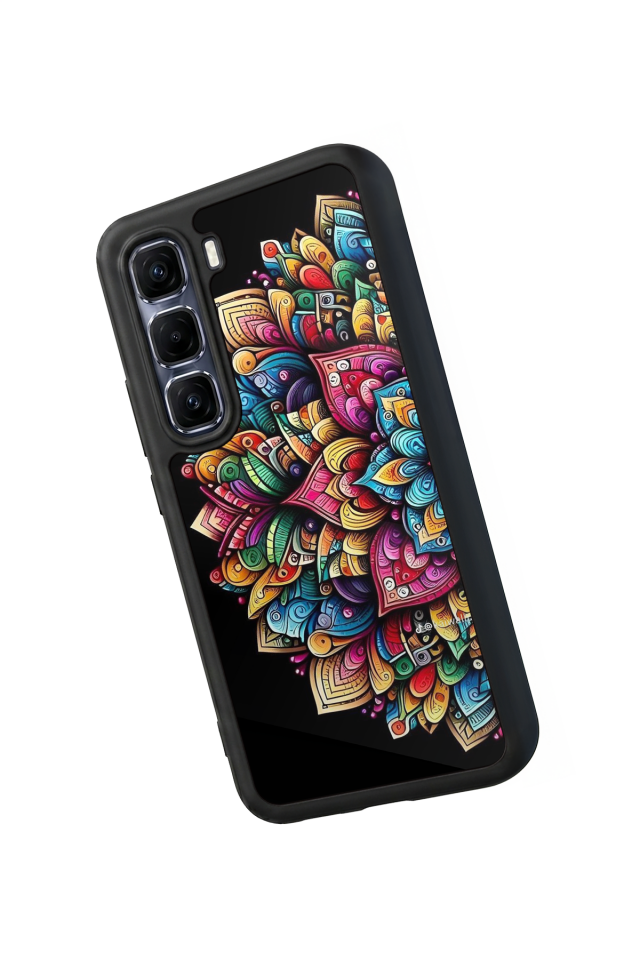 Infinix Hot 60 Pro Plus Uyumlu Mandala Tasarımlı Glossy Premium Kılıf